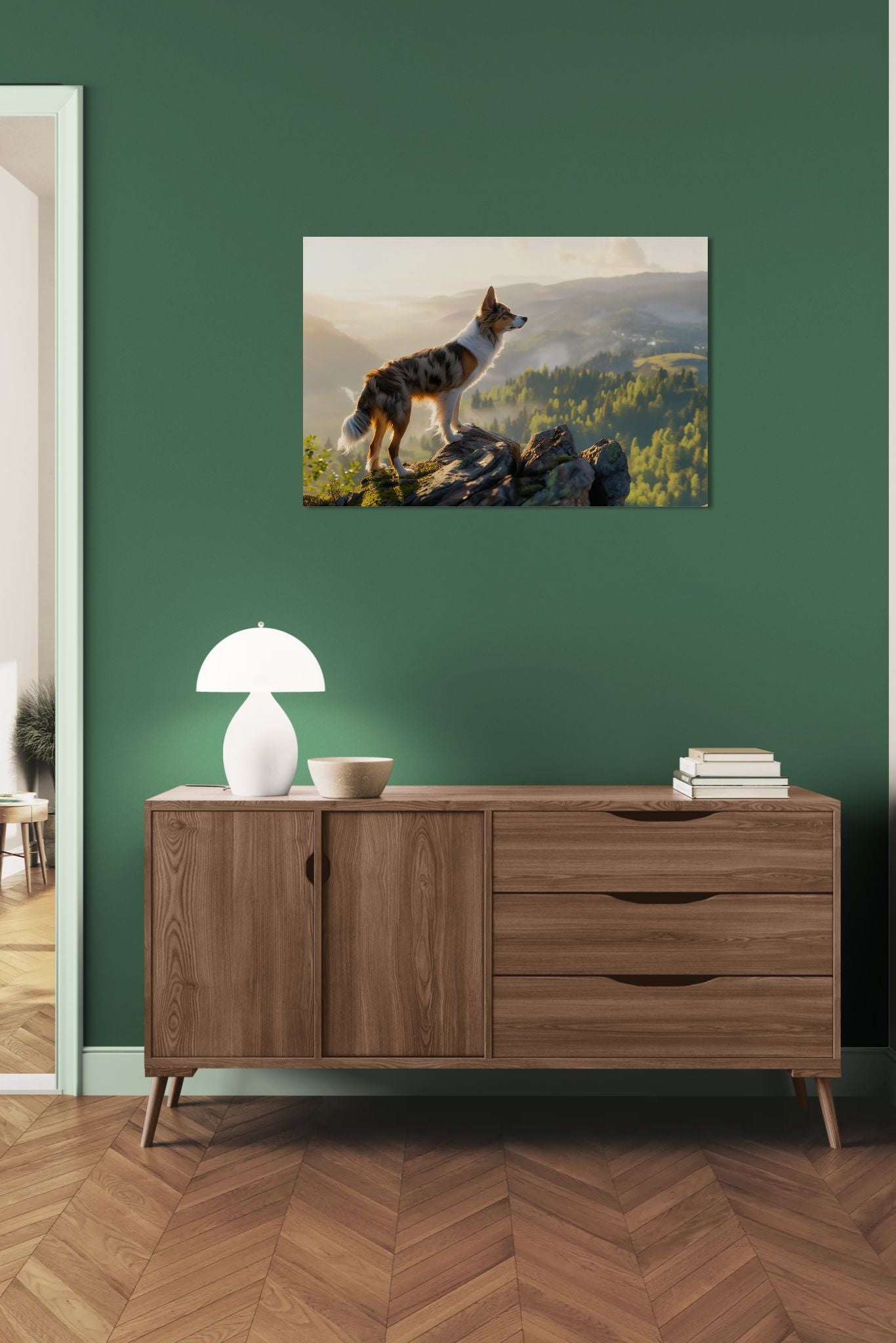 Border Collie in the Mountains – Canvas Print