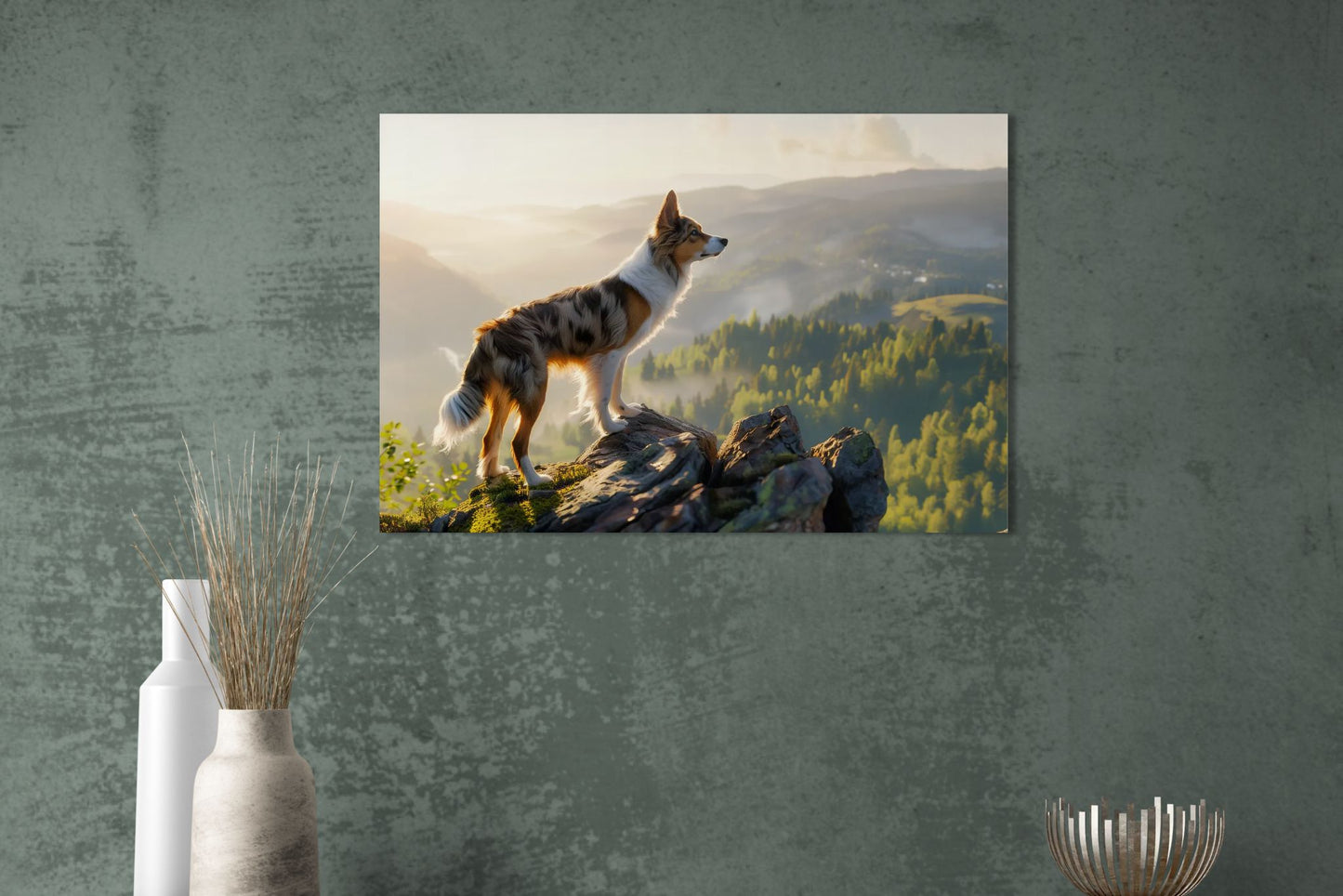 Border Collie in the Mountains – Canvas Print
